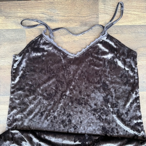 Rene Rofe Charcoal Velvet Sleepwear Dress Chemises Size Medium - Picture 7 of 7